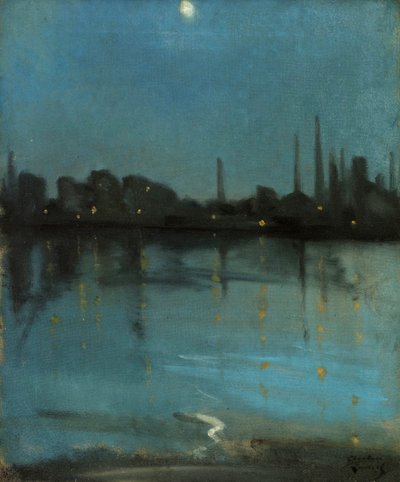 Battersea and the Thames from Chelsea, c.1890 by Theodore Roussel